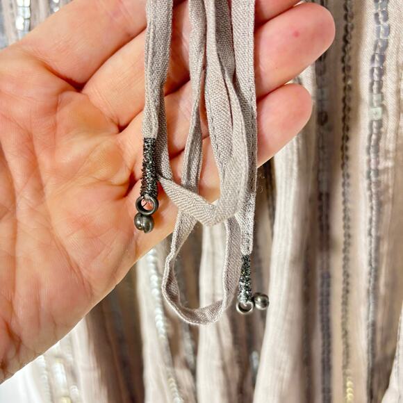 Free People “Here She Is” Embellished Grey Sequin Mini Dress XS - Picture 5 of 7